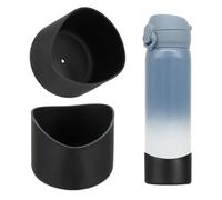 sourcing map 2Pcs Silicone Water Bottle Boot, Silicone Cup Protector, Anti-Slip Protective Sleeve Bottom Accessory for Stainless Steel Water Bottles,Black