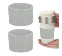sourcing map 2Pcs Silicone Water Bottle Boot, Silicone Cup Protector, Anti-Slip Protective Sleeve Bottom Accessory for Stainless Steel Water Bottles, Gray