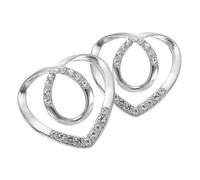 sourcing map 2pcs Silk Scarf Ring Clip, Diamond Heart Shape T-Shirt Ties Clips Kit Clothes Corner Knotted Button Waist Buckle Wrap Holder for Women Shawl Shirts Clothing, Silver