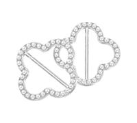 sourcing map 2pcs Silk Scarf Ring Clip, Pearl Four Leaf Shape T-Shirt Ties Clips Kit Clothes Corner Knotted Button Waist Buckle Wrap Holder for Women Shawl Shirts Clothing, Silver