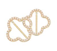 sourcing map 2pcs Silk Scarf Ring Clip, Pearl Four Leaf Shape T-Shirt Ties Clips Kit Clothes Corner Knotted Button Waist Buckle Wrap Holder for Women Shawl Shirts Clothing, Gold