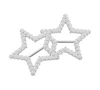 sourcing map 2pcs Silk Scarf Ring Clip, Pearl Star Shape T-Shirt Ties Clips Kit Clothes Corner Knotted Button Waist Buckle Wrap Holder for Women Shawl Shirts Clothing, Silver