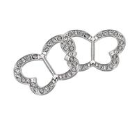 sourcing map 2pcs Silk Scarf Ring Clip, Rhinestone Butterfly T-Shirt Ties Clips Kit Clothes Corner Knotted Button Waist Buckle Wrap Holder for Women Shawl Shirts Clothing, Silver