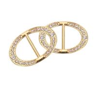 sourcing map 2pcs Silk Scarf Ring Clip, Rhinestone Oval T-Shirt Ties Clips Kit Clothes Corner Knotted Button Waist Buckle Wrap Holder for Women Shawl Shirts Clothing, Gold