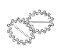 sourcing map 2pcs Silk Scarf Ring Clip, Rhinestone Round Small T-Shirt Ties Clips Kit Clothes Corner Knotted Button Waist Buckle Wrap Holder for Women Shawl Shirts Clothing, Silver