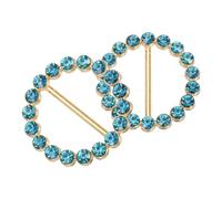 sourcing map 2pcs Silk Scarf Ring Clip, Rhinestone Round T-Shirt Ties Clips Kit Clothes Corner Knotted Button Waist Buckle Wrap Holder for Women Shawl Shirts Clothing, Gold Tone