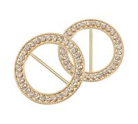 sourcing map 2pcs Silk Scarf Ring Clip, Rhinestone Round T-Shirt Ties Clips Kit Clothes Corner Knotted Button Waist Buckle Wrap Holder for Women Shawl Shirts Clothing, Gold
