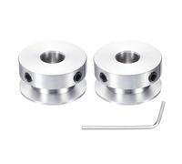 sourcing map 2Pcs Single Groove Pulley, 10mm Fixed Bore 30mm Outer Diameter Aluminum Alloy Mechanical Belt Pulley with Hex Wrench for 6mm PU Round Belt