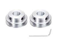 sourcing map 2Pcs Single Groove Pulley, 14mm Fixed Bore 40mm Outer Diameter Aluminum Alloy Mechanical Belt Pulley with Hex Wrench for 6mm PU Round Belt