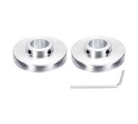 sourcing map 2Pcs Single Groove Pulley, 20mm Fixed Bore 60mm Outer Diameter Aluminum Alloy Mechanical Belt Pulley with Hex Wrench for 6mm PU Round Belt