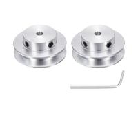 sourcing map 2Pcs Single Groove Pulley, 5mm Fixed Bore 40mm Outer Diameter Aluminum Alloy Mechanical Belt Pulley with Hex Wrench for 6mm PU Round Belt