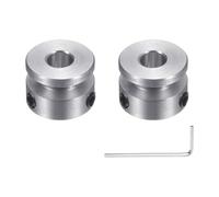 sourcing map 2Pcs Single Groove Pulley, 6mm Fixed Bore, 16mm Outer Diameter Aluminum Alloy Mechanical Belt Pulley with Hex Wrench for 4mm PU Round Belt