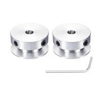 sourcing map 2Pcs Single Groove Pulley, 6mm Fixed Bore 30mm Outer Diameter Aluminum Alloy Mechanical Belt Pulley with Hex Wrench for 6mm PU Round Belt