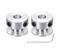 sourcing map 2Pcs Single Groove Pulley, 7mm Fixed Bore 20mm Outer Diameter Aluminum Alloy Mechanical Belt Pulley with Hex Wrench for 6mm PU Round Belt