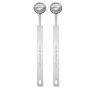 sourcing map 2pcs Single Measuring Spoon 1/2tsp (1/6tbsp, 2.5ml) Teaspoon/Tablespoon 430 Stainless Steel Single Tiny Square Bowl Measuring Spoon Long Handle Measure Scoop