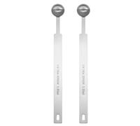 sourcing map 2pcs Single Measuring Spoon 1/4tsp (1.25ml) Teaspoon/Tablespoon 430 Stainless Steel Single Tiny Square Bowl Measuring Spoon Long Handle Measure Scoop