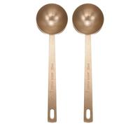 sourcing map 2pcs Single Measuring Spoon 2tbsp (6tsp, 30ml) Teaspoon/Tablespoon 304 Stainless Steel Single Tiny Square Bowl Measuring Spoon Long Handle Measure Scoop, Rose Gold