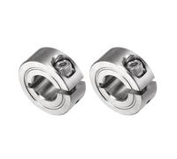 sourcing map 2pcs Single Split Clamp-On Shaft Collar 3/8" Bore One-Piece Clamping Collar, 7/8" OD, 11/32" Width, 304 Stainless Steel Axle Collar Clamp, Set Screw Style