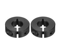 sourcing map 2pcs Single Split Shaft Collar 13mm Bore, One-Piece Clamping Collar 30mm OD 10mm Thickness Carbon Steel Lock Collar Clamp with Set Screws (Black Oxide)