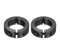 sourcing map 2pcs Single Split Shaft Collar 25mm Bore, One-Piece Clamping Collar 38mm OD 12mm Thickness Carbon Steel Lock Collar Clamp with Set Screws (Black Oxide)