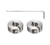 sourcing map 2Pcs Single Split Shaft Collars, 10mm Bore 304 Stainless Steel One-Piece Clamping Collar 24mm OD 9mm Thick Locking Clamp with Set Screw for Industry Machine Tools, Silver