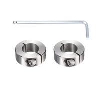 sourcing map 2Pcs Single Split Shaft Collars, 22mm Bore 304 Stainless Steel One-Piece Clamping Collar 42mm OD 15mm Thick Locking Clamp with Set Screw for Industry Machine Tools, Silver