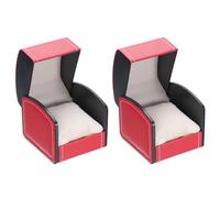 sourcing map 2pcs Single Watch Case, PU Leather Watch Travel Storage Display Box for Men Women with Removable Cushion, Portable Watch Holder Organizer for Most Watches, Red, Arc-Shaped
