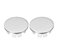 sourcing map 2Pcs Sink Overflow Cover Basin Trim Copper Overflow Rings Bathroom Kitchen Basin Drain Cover Hole Insert in Round Caps Replacement, Silver