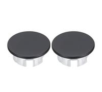 sourcing map 2Pcs Sink Overflow Cover Basin Trim Copper Overflow Rings Bathroom Kitchen Basin Drain Cover Hole Insert in Round Caps Replacement, Black