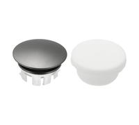 sourcing map 2Pcs Sink Overflow Ring, Universal Sink Overflow Drain Cover, Insert in Hole Double Layer Cap Round Caps for Bathroom Kitchen Basin Wash Basin, Gunmetal Gray/White