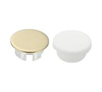 sourcing map 2Pcs Sink Overflow Ring, Universal Sink Overflow Drain Cover, Insert in Hole Single Layer Cap Round Caps for Bathroom Kitchen Basin Wash Basin, Brushed Gold/White