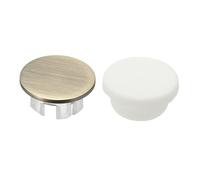 sourcing map 2Pcs Sink Overflow Ring, Universal Sink Overflow Drain Cover, Insert in Hole Single Layer Cap Round Caps for Bathroom Kitchen Basin Wash Basin, Bronze/White
