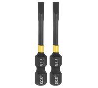 sourcing map 2pcs SL3.5 Slotted Impact Screwdriver Bits 3.5mm Slotted Tip 1/4" Hex Shank 50mm (2") Long Magnetic Flat Head Phosphated S2 Steel Screw Driver Drill Bits Electric Power Tool