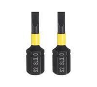 sourcing map 2pcs SL3 Slotted Screwdriver Bit 1/4" Hex Shank 25mm/1" Length Magnetic Flat Head Hex Bits S2 Steel Screw Driver Bit Industrial Grade Electric Drill Bits