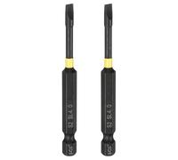sourcing map 2pcs SL4 Slotted Impact Screwdriver Bits 4mm Slotted Tip 1/4" Hex Shank 75mm (3") Long Magnetic Flat Head Phosphated S2 Steel Screw Driver Drill Bits Electric Power Tool