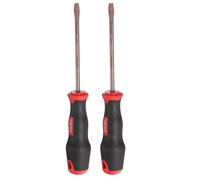 sourcing map 2pcs SL5 Flat Head Screwdriver Tool 8.07" Magnetic Screwdrivers 4.13" Heat-Treated S2 Alloy Steel with Ergonomic Handle for DIY Repairing, Red Brown