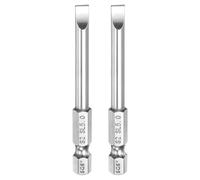 sourcing map 2pcs SL5 Slotted Screwdriver Bits 5mm Slotted Tip 1/4" Hex Shank 65mm (2.6") Long Magnetic Flat Head S2 Steel Screw Driver Drill Bits Industrial Power Tools