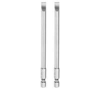 sourcing map 2pcs SL6 Slotted Screwdriver Bits 6mm Slotted Tip 1/4" Hex Shank 110mm (4.3") Long Magnetic Flat Head S2 Steel Screw Driver Drill Bits Industrial Power Tools