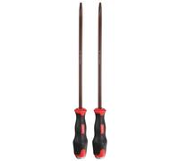sourcing map 2pcs SL9 Flat Head Screwdriver 14.96" Magnetic Screwdrivers 5.12" Heat-Treated S2 Alloy Steel with Ergonomic Handle for DIY Repairing, Red Brown