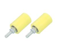 sourcing map 2Pcs Slide Gate Guide Roller, 2.3" Nylon Rollers Gate Support Assembly, Universal Door Pulley Wheels for Sliding Rolling Gate, Electric Door, Yellow