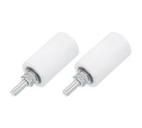 sourcing map 2Pcs Slide Gate Guide Roller, 2.7" Nylon Rollers Gate Support Assembly, Universal Door Pulley Wheels for Sliding Rolling Gate, Electric Door, White