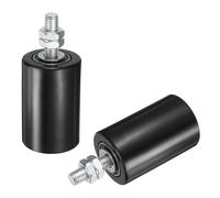 sourcing map 2Pcs Slide Gate Guide Roller,2" Dia x 2-3/4" Length Nylon Rollers Gate Support Assembly, Universal Sealed Ball Bearing Rolling Gate Guider for Sliding Door, Black