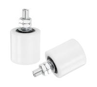 sourcing map 2Pcs Slide Gate Guide Roller, 2" Nylon Rollers Gate Support Assembly, Universal Sealed Ball Bearing Rolling Gate Guider for Sliding Door, White