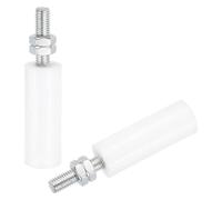 sourcing map 2Pcs Slide Gate Guide Roller, 3" Nylon Rollers Gate Support Assembly, Universal Rolling Gate Guider for Sliding Door, White