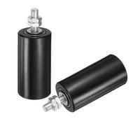 sourcing map 2Pcs Slide Gate Guide Roller, 4" Nylon Rollers Gate Support Assembly, Universal Sealed Ball Bearing Rolling Gate Guider for Sliding Door, Black