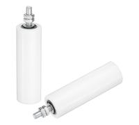 sourcing map 2Pcs Slide Gate Guide Roller, 6" Nylon Rollers Gate Support Assembly, Universal Sealed Ball Bearing Rolling Gate Guider for Sliding Door, White