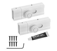 sourcing map 2Pcs Slide Lock, 3 Inch Adhesive Security Barrel Slide Bolt Latch with Screws, Aluminum Alloy Sliding Bolt Locks for Flush or Recessed Doors, Screen, Window, Patio Doors, White