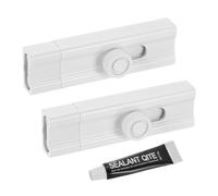 sourcing map 2Pcs Slide Lock, 4 Inch Adhesive Security Barrel Slide Bolt Latch, Aluminum Alloy Sliding Bolt Locks for Flush or Recessed Doors, Screen, Window, Patio Doors, White