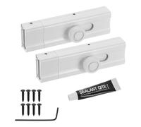 sourcing map 2Pcs Slide Lock, 4 Inch Adhesive Security Barrel Slide Bolt Latch with Screws, Aluminum Alloy Sliding Bolt Locks for Flush or Recessed Doors, Screen, Window, Patio Doors, White
