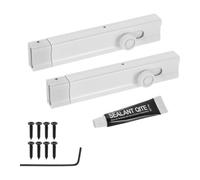 sourcing map 2Pcs Slide Lock, 6 Inch Adhesive Security Barrel Slide Bolt Latch with Screws, Aluminum Alloy Sliding Bolt Locks for Flush or Recessed Doors, Screen, Window, Patio Doors, White